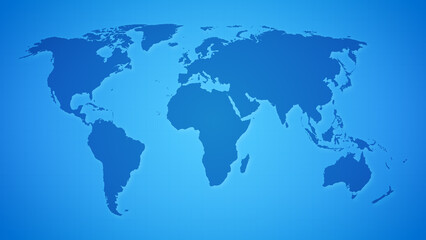 World Map on Blue Background
