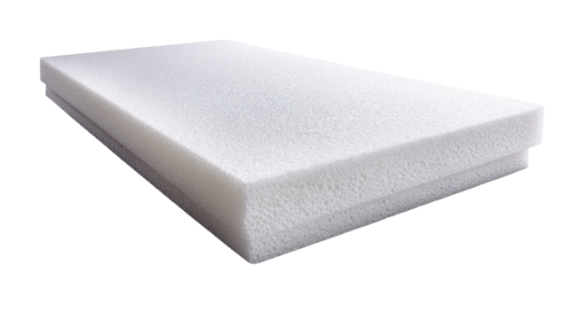 White foam padding, rectangular, two layers