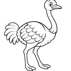 A ostrich illustration vector style coloring page