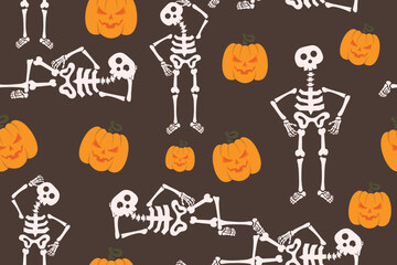 Halloween seamless patterns for backdrops, fabrics, wrappers, etc.
