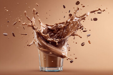 
Liquid cream splash on light background