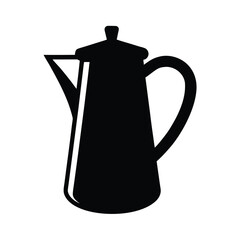Obraz premium Coffee Pot with Handle Silhouette Illustration