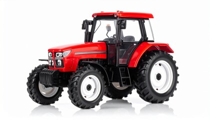 Obraz premium red tractor isolated on white