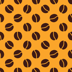 A simple, seamless coffee bean pattern. Geometric background design. Perfect for print, wallpaper, textiles, and wrapping paper. Hand-drawn vector