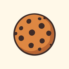 Chocolate chip cookie illustration, circular and delicious sweet treat