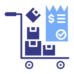 Purchasing Flat Blue Icon