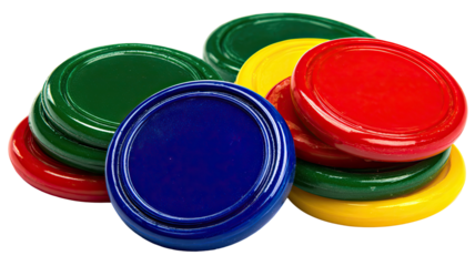 Stack of colorful circular discs