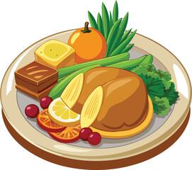 Christmas Community Volunteering Delicious Roasted Chicken Dinner Plate