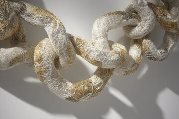 Detailed Closeup Of Textured Gold And Silver Beaded Chain