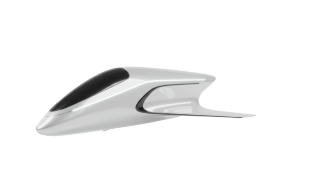 A minimalist, sleek, ultra-modern conceptual object with polished metallic finish and ethereal glow, on a transparent studio background with soft reflections, concept of future success