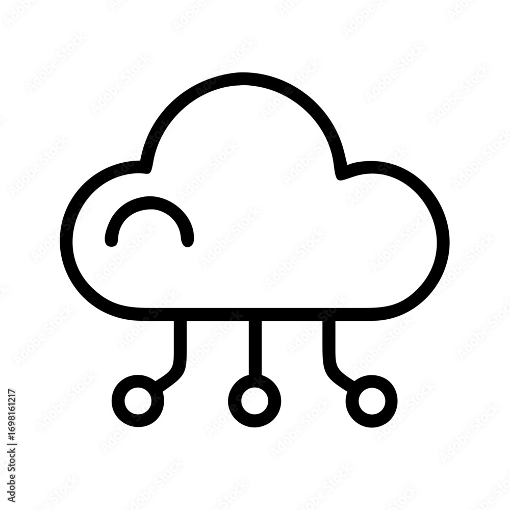 Poster cloud computing network icon vector illustration for cloud storage and data transfer services