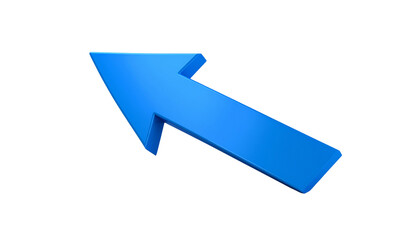 Blue 3D arrow showing business growth on white background