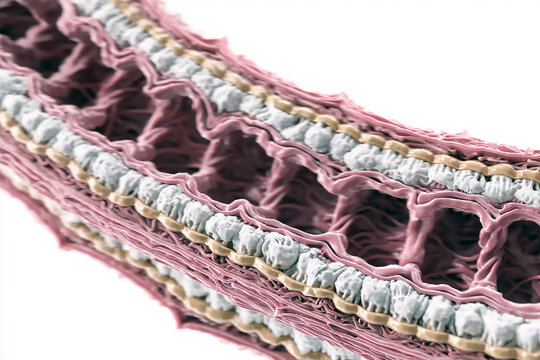 Microscopic view of plant stem cross section showing vascular bundles and parenchyma cells
