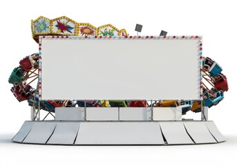 Amusement Park Ride Screen Mockup Vibrant Fairground Display