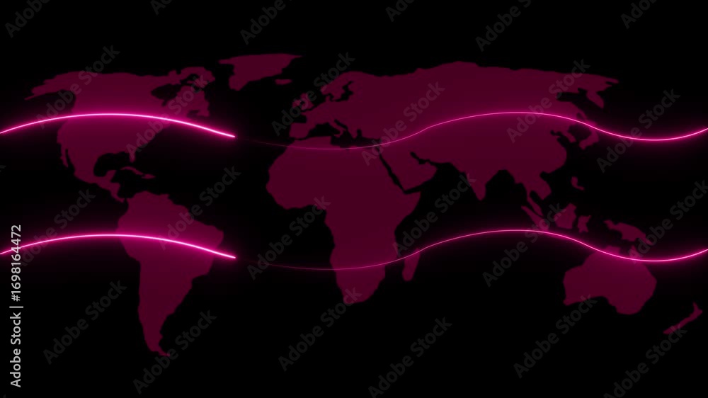 Aufkleber abstract glowing neon lines waving copy space. fast speed horizontal neon line animation. neon line 
