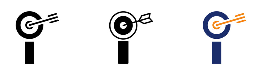 Goals Icon Collection Glyph & Mixed Style 