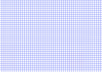 Empty blue graph paper on white background with square grid pattern for mathematics and engineering. Empty graph paper with small grid lines