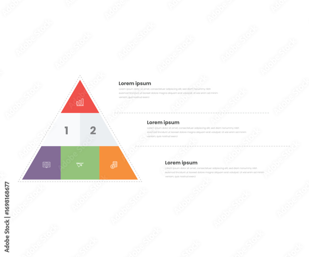 Poster triangle shape business infographic template for corporate data visualization and modern presentatio