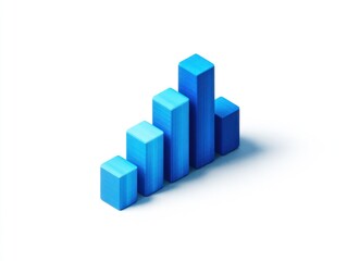 Light-blue 3D bar graph, ascending