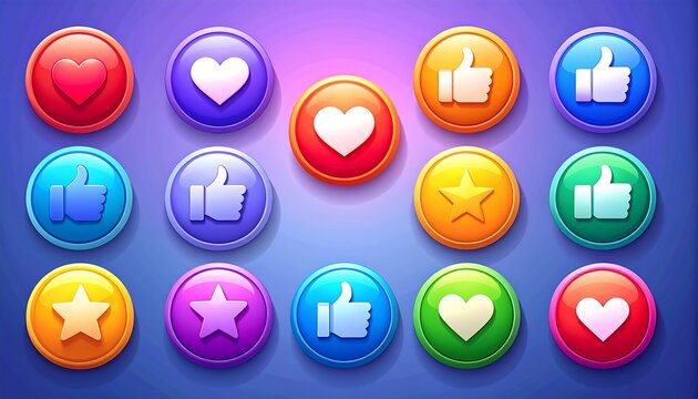 Colorful social media buttons