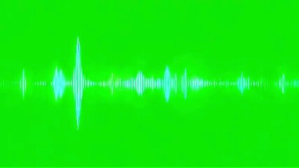 Slowmotion Vertical Audiowave isolated on green screen background - Powered by Adobe