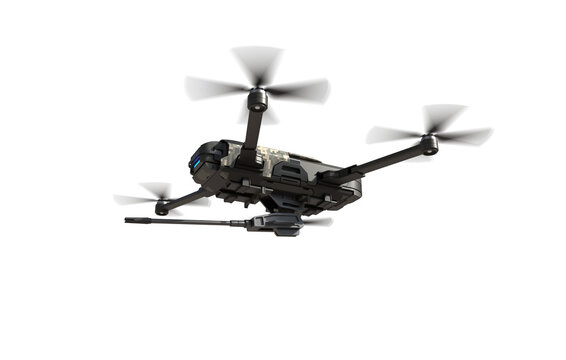 Military Drone on a transparent background, PNG file