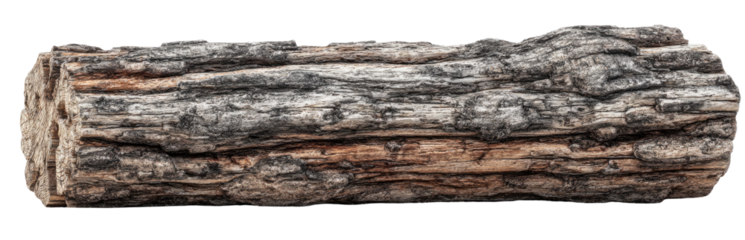 Aged, textured wood log.  Natural,  rustic  piece