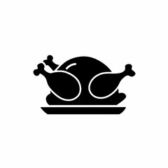 Roasted Turkey Silhouette on a Platter for Thanksgiving Dinner or Holiday Feast