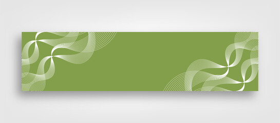 Modern green LinkedIn banner template with abstract white wavy line pattern design for professional business profile and corporate branding