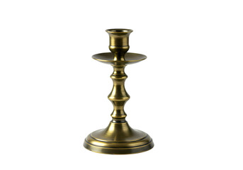 Fototapeta premium Antique Brass Candlestick Elegant Home Decor Vintage Tabletop Accent isolated on transparent background