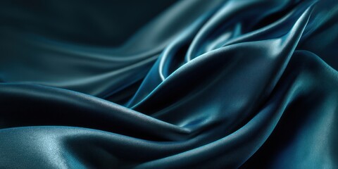 Deep teal silk fabric, draping in soft folds