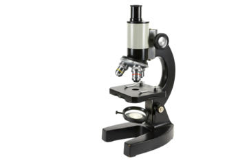 Compound Monocular Microscope Detailed View of Laboratory Equipment isolated on transparent background
