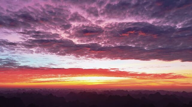 Aerial Time-Lapse of Sun Rays Breaking Through Clouds