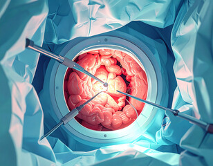Laparoscopic surgical instruments manipulate internal organs during procedure surgery