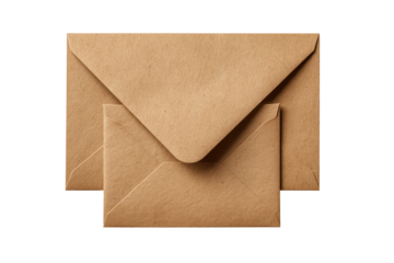 Two light brown kraft envelopes, one larger than the other, layered