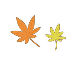 シンプルなもみじのイラスト 　秋の素材　シルエット,紅葉,10月,アイコン