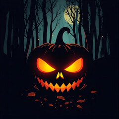 halloween background with pumpkin