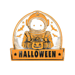 Spooky Astronaut Halloween Stickers
