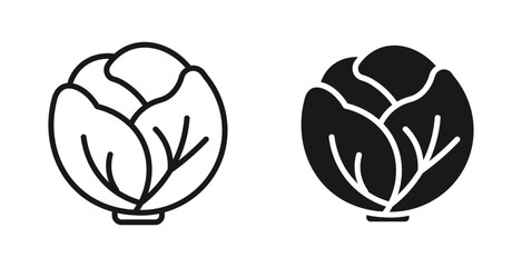 cabbage vegetable icon set, Vector illustration 