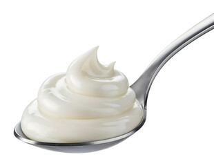Cream cheese in a spoon , isolated on transparent background, png