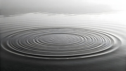 Monochrome concentric water ripples spreading across a dark gray surface full hd 4k stock image download
