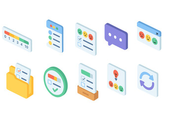 Productivity, task management 3d icon set. workflow, organization icons 3d collection