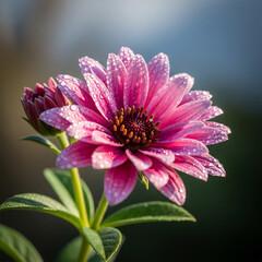 Obraz premium The Charm of Bright Red Zinnia