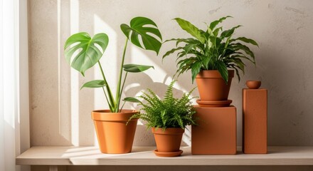 Fototapeta premium Indoor Plants Collection for a Natural Home Oasis