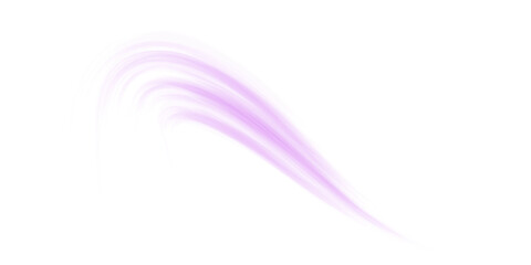 Purple Air Flow Wave with Swirl and Motion Blur on Transparent Background