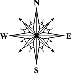 Obraz premium Compass Rose Vector Illustration