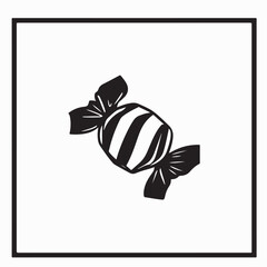 black and white, vector candy hallowen isolated white background