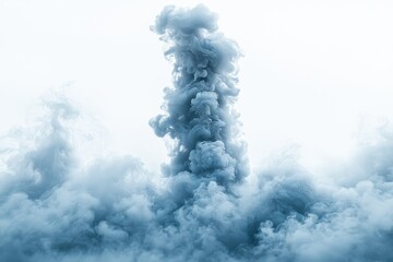 Abstract Blue Smoke Cloud Formation. Ethereal And Dreamlike Atmosphere