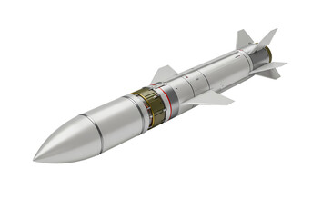 Guided Missile Advanced Military Technology  Weaponry  Detailed 3D Render isolated on transparent background