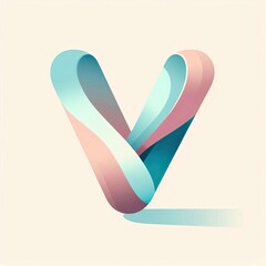 Vector illustration of the letter , minimalist and modern with clean geometric style and elegant curves 